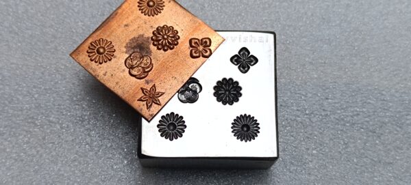 Flower shot plate, bead maker, granule mold, metal die, jewelry craft tool, silversmith, goldsmith, stamping die