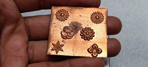 Shot plate for beads, flower design die, jewelry tool, silversmith tool, metal stamping die, charm mold